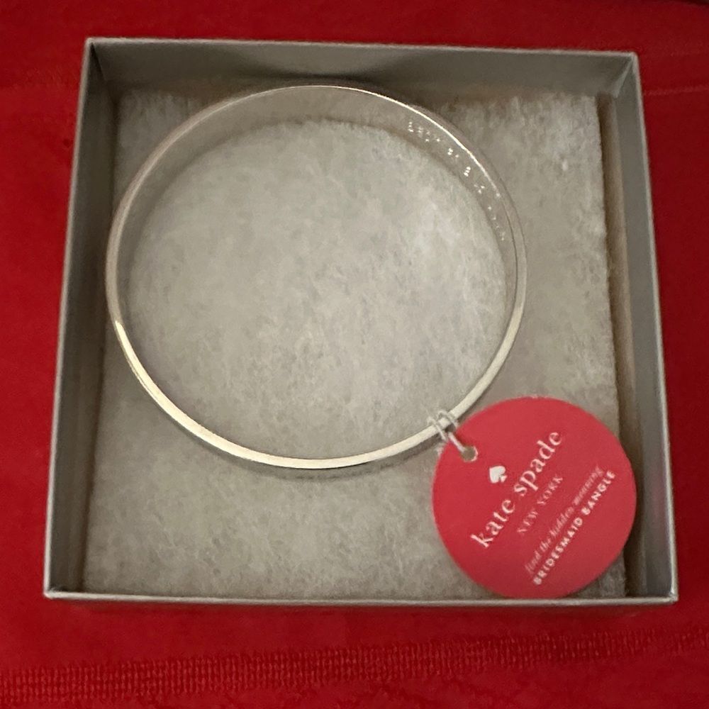 Kate Spade Friendship Silver Bangle Bracelet - Picture 9 of 10